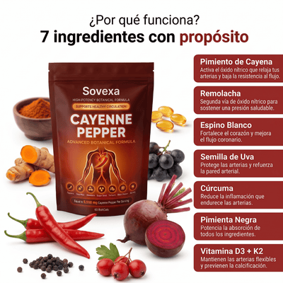 Sovexa Capsaicina Activa — Cápsulas Blandas de Cayena