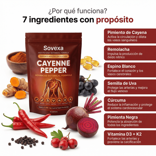 Sovexa Capsaicina Activa® — Softgels de Cayena