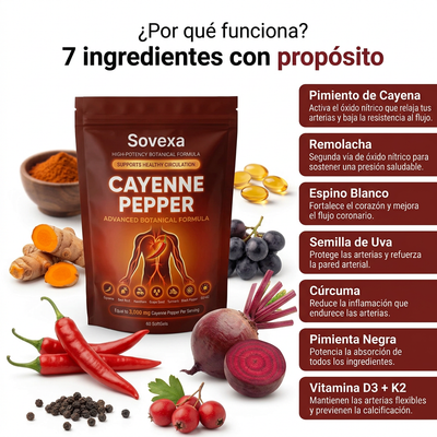 Sovexa Capsaicina Activa® — Cápsulas Blandas de Cayena